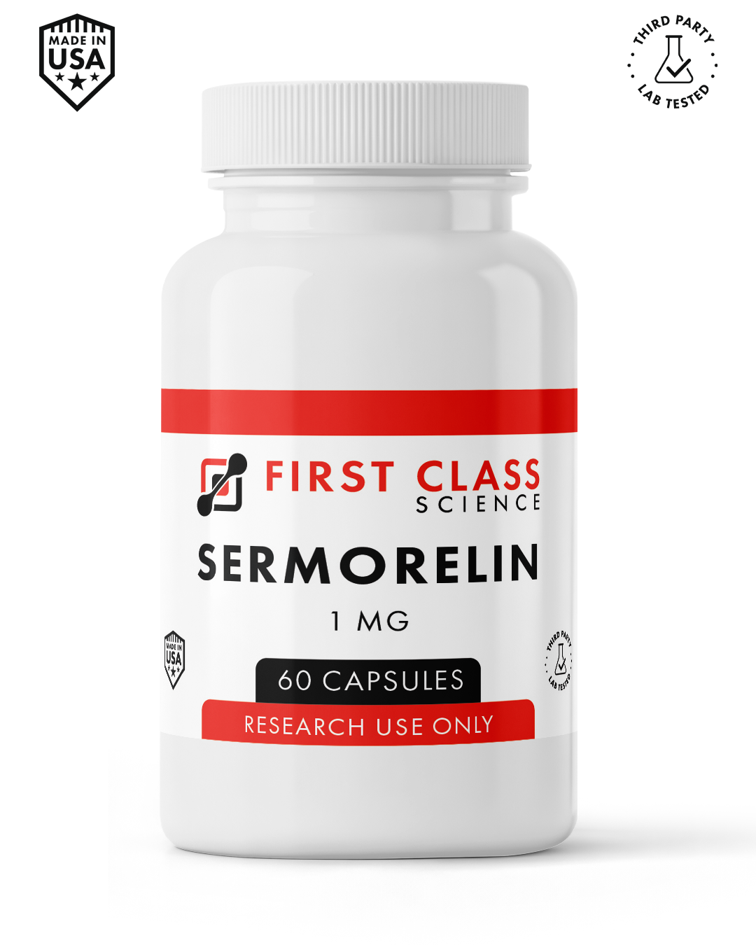 Buy Sermorelin Capsules research material by First Class Science