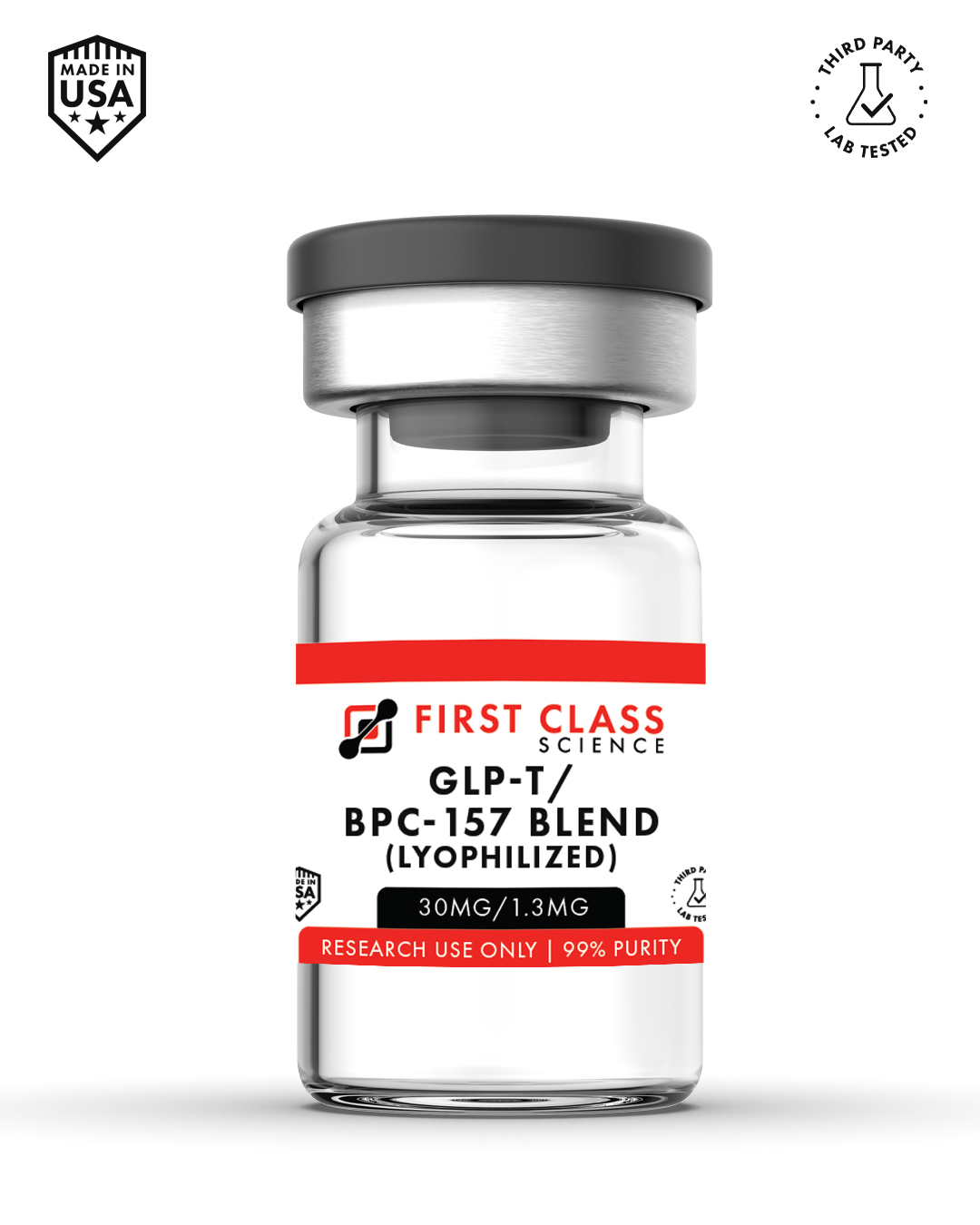 GLP-T / BPC-157 Blend (Lyophilized) research vial